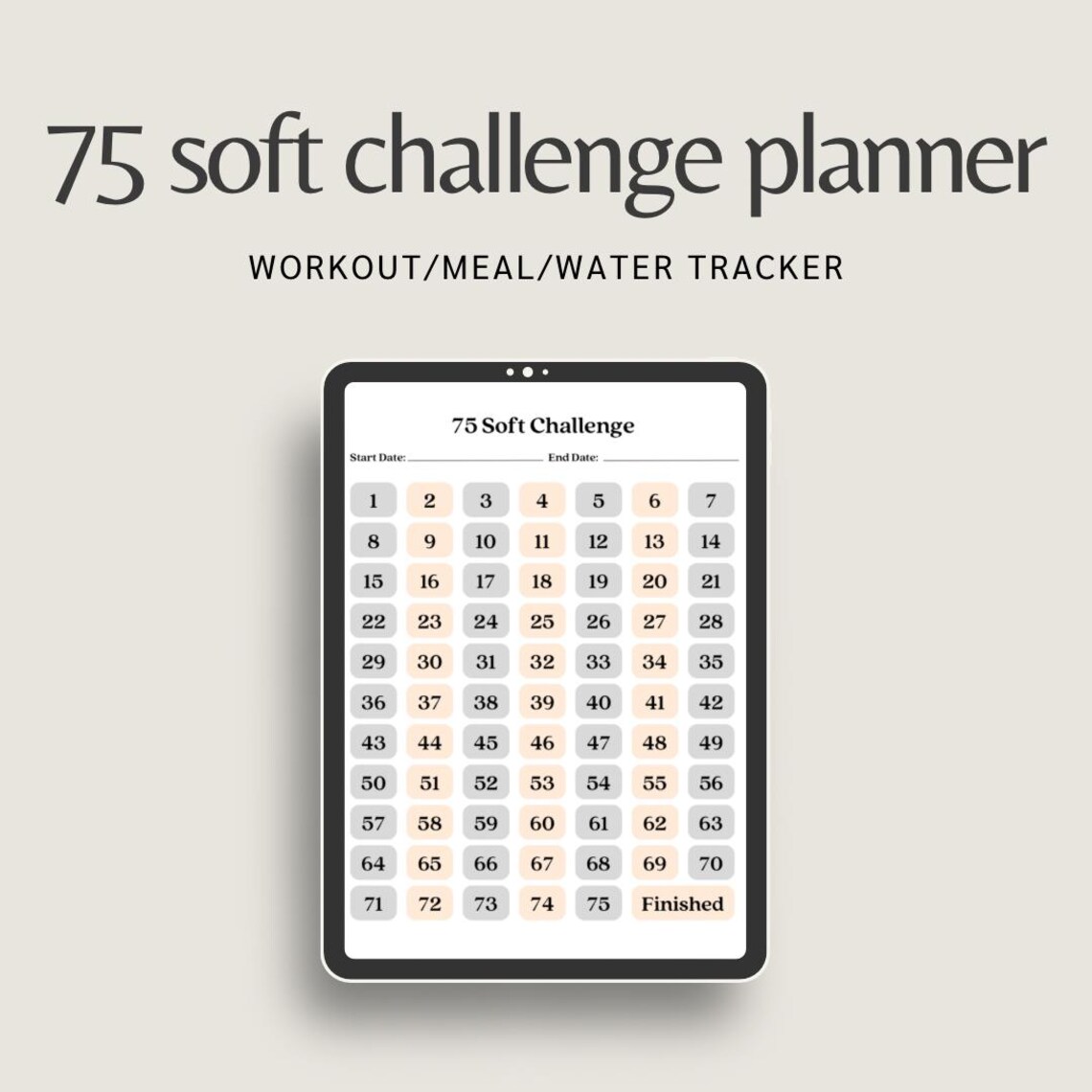 75 Soft Challenge Tracker Digital Download | Fitness & Meal Planner ...