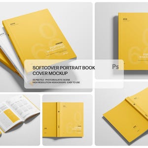 Softcover Portrait Book Mockup Set