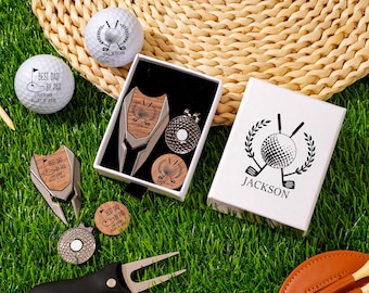 Personalized Golf Ball Marker Set, Engraved Divot Tool, Golfer Gift