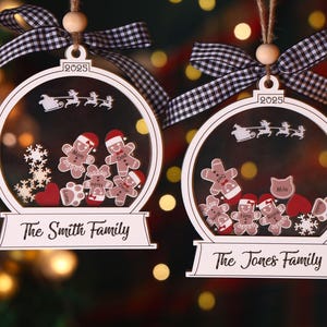 Personalized Gingerbread With Hat Family Christmas Ornament,Custom Family Ornament 2025,4D Cookie Ornament,Personalized Christmas Gift Decor