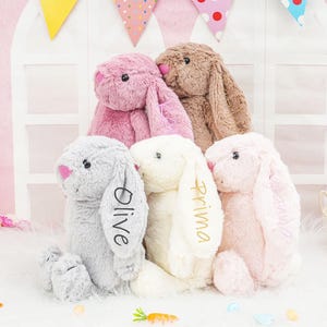 Custom Embroidered Easter Bunny Rabbit,Monogrammed Bunny,Bunny Soft Plush Toy,Newborn Baby Gifts,Gift For Kids Boys Girls,Bunny Rabbit