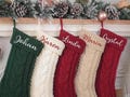 Embroidered Knit Christmas Stocking 2026, Personalized Family Christmas Stockings With Name, Monogram Stocking, Holiday Decor