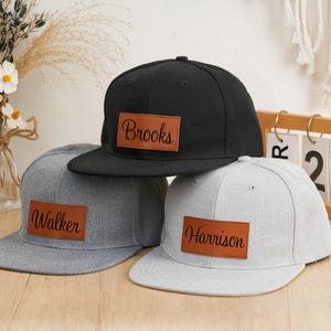 Personalized father and son hat,Custom Infant Hat,Leather Patch Hat,Kids Baseball Hat,Adult Kid Snapback,Father&#39;s Day gift,Dad hat
