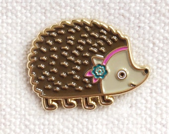 Hedgehog Enamel Pin – Animal Lapel Pin for Jacket, Backpack, Hat