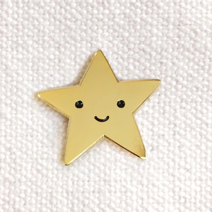 Gold Star Pin Gold Star Enamel Pin Gold Star Lapel Pin Gift for Hero Gift for Student Gift for Teacher Homeschool Prize EP2082 image 1