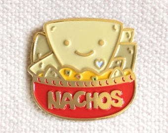 Nacho Lover Pin - Nacho Lapel Pin - Nacho Enamel Pin - Shiny Gold Metal - Gift for Nacho Lover - Kawaii Flair Pin - EP2098