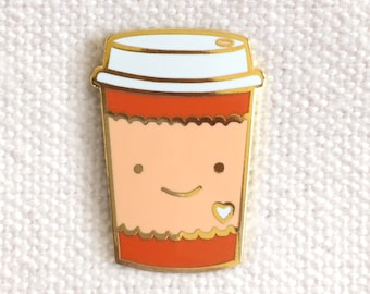 Coffee Lover Pin - Coffee Enamel Pin - Coffee Lapel Pin - Kawaii Coffee Pin - Gift for Coffee Lover - Co-worker Gift - Barista Gift - EP2071