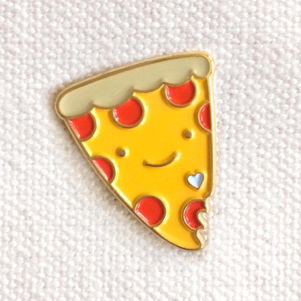 Pizza Lover Pin - Pizza Lapel Pin - Pizza Enamel Pin - Shiny Gold Metal - Regalo per Pizza Lover - Kawaii Flair Pin - EP2096