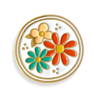 Flowers Pin - Colorful, Vibrant Floral Enamel Lapel Pin - Cheerful Gift for Gardener, Nature Lover, Florist, Mom, Wife, Girlfriend - EP3064