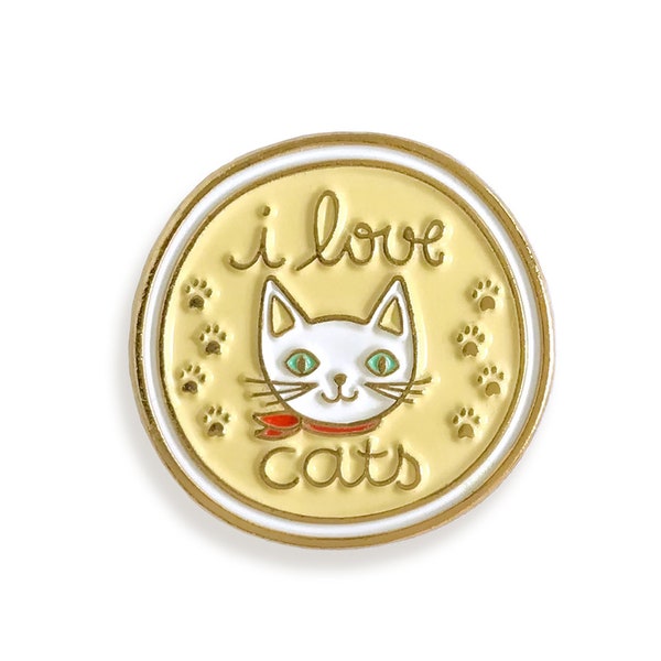 I Love Cats Pin - Love Cats Enamel Pin - Cat Lover Lapel Pin - Gift for Cat Lover - New Kitten Parent - Cat Lady - Sitter - Vet Tech EP3061