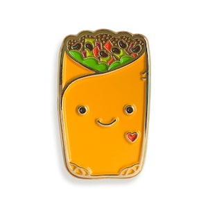Lil&#39; Burrito Pin - Happy Burrito - Burrito Lapel Pin - Burrito Enamel Pin - Gift for Burrito Lover - Kawaii Burrito Pin - EP3042