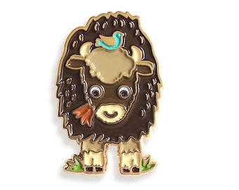 Bison Pin - Bison Enamel Pin - Bison Lapel Pin - Buffalo - Gold Enamel Pin - Home on the Range - Out West - Yellowstone - EP3041