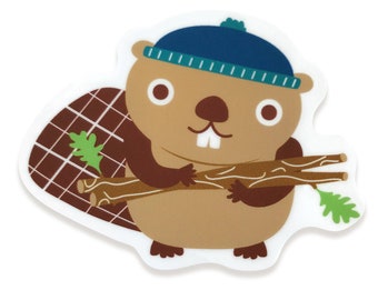 Beaver Sticker - Vinyl Sticker - Waterproof - Dishwasher-Safe - Laptop Sticker - Beaver Decal - Beaver Lover - Dam Beaver - OCSTICK1589