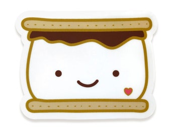 S'more Vinyl Sticker - Waterproof Laptop Decal, Camper Gift