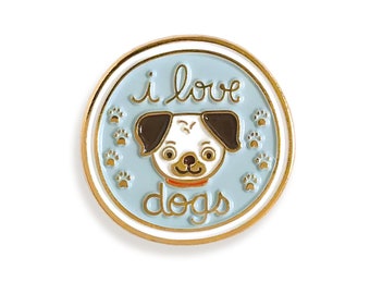 I Love Dogs Pin - Dog Enamel Pin - Dog Lover Lapel Pin - Gift for Dog Lover - Puppy - New Dog Parent - Owner - Walker - Sitter - Vet EP3062