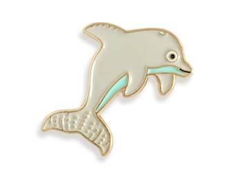 Emaille pin Dolphin - reversspeld oceaandieren voor strandtas, hoed, rugzak