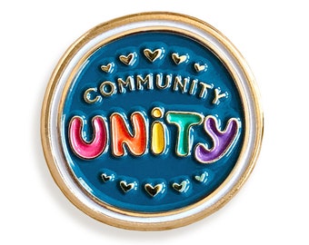 Unity Pin - Community Unity - Benefits American Civil Liberties Union - ACLU - Gold Enamel Pin - Lapel Pin - Rainbow - Equal Rights - EP3048