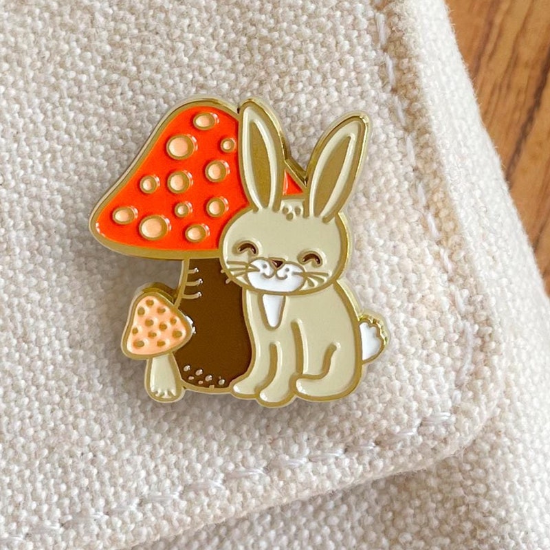 Laughing Rabbit Pin NightOwlPaperGoods - Etsy