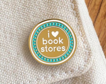 I Love Bookstores Enamel Pin – Bookish Lapel Pin for Reader, Librarian,  Book Lover