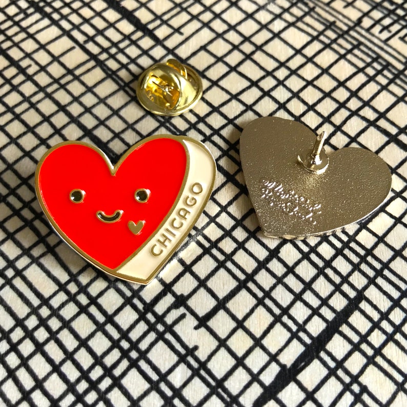 Chicago Heart Pin Chicago Lapel Pin Chicago Enamel Pin I Etsy