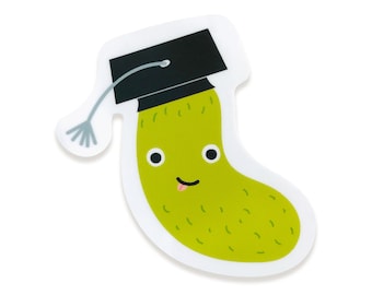 Graduating Pickle Sticker - Big Dill - Vinyl Sticker - Waterproof - Dishwasher-Safe - Laptop Sticker  - Graduation Sticker -OCSTICK1572