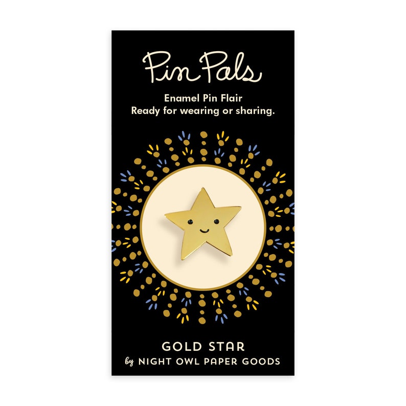 Gold Star Pin Gold Star Enamel Pin Gold Star Lapel Pin Gift for Hero Gift for Student Gift for Teacher Homeschool Prize EP2082 image 2