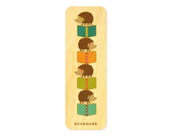 Hedgehog Birch Wood Mini Bookmark – Gift for Readers & Animal Lovers