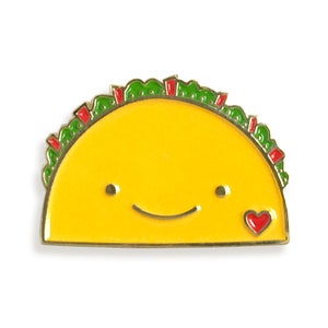 Taco Lover Pin - Taco Tuesday - Taco Lapel Pin - Taco Enamel Pin - Gift for Taco Lover - Kawaii Taco Pin - EP2070