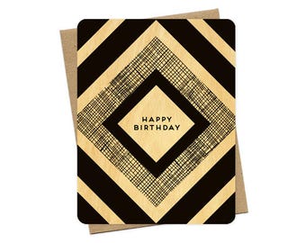 Bold Birthday Card - Wood Birthday Card - Masculine Birthday Card for Husband - Birthday Card for Boss - Birthday Card for Dad - WC1270