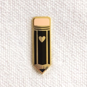 Pencil Pin Pencil Enamel Pin Pencil Lapel Pin Gift for Writer Shiny Gold Metal Stationery Lover Gift for Paper Lover EP2075 image 1