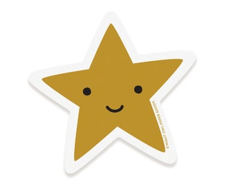 Gold Star Sticker - Vinyl Sticker - Laptop Sticker - Decal - Gift for Student - Homeschool Prize - Congrats - Well Done - Hero - OCSTICK4030