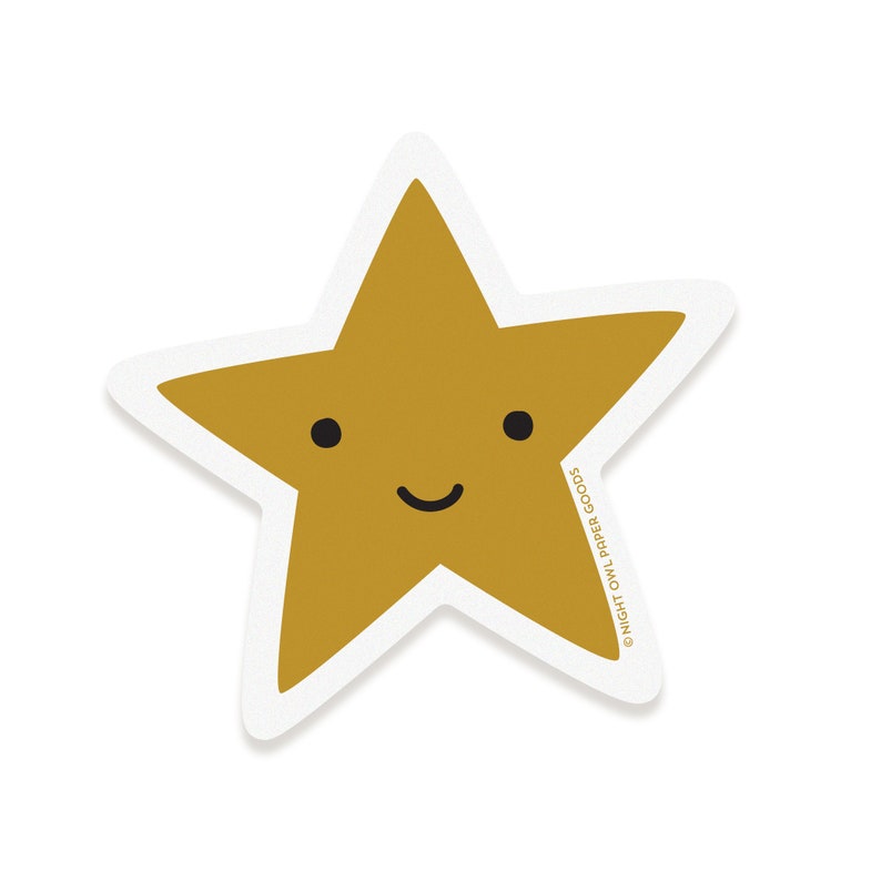 Gold Star Sticker Vinyl Sticker Laptop Sticker Decal Gift for Student Homeschool Prize Congrats Well Done Hero OCSTICK4030 image 1