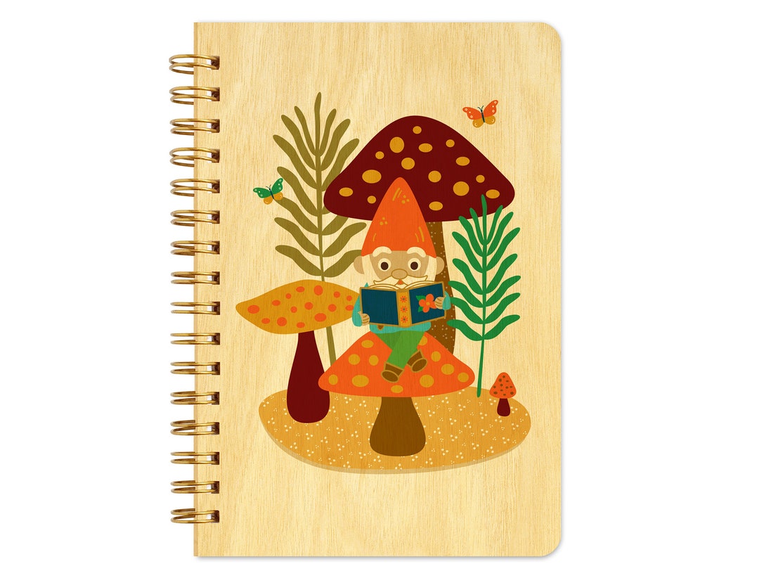 Reading Gnome Pocket-size Notebook – Birch Wood Mini Journal for Book ...