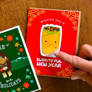 Burrito-ful New Year Sticker Card Includes Vinyl Burrito Sticker A Card ...