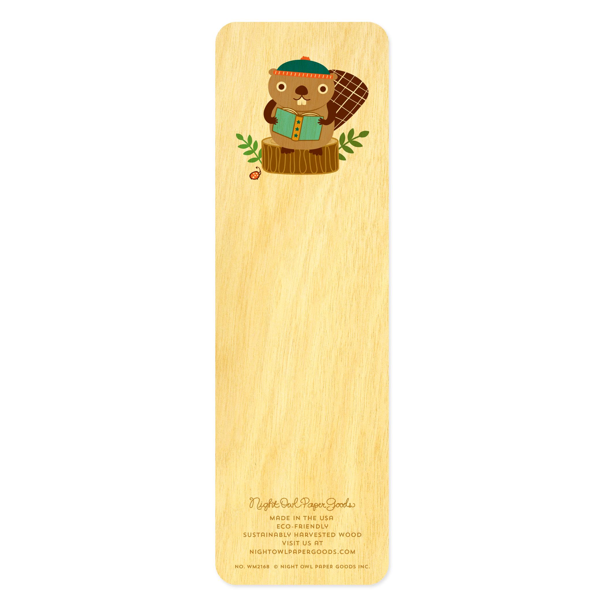 Beaver Bookmark – Birch Wood Bookmark for Readers, Students, Teachers ...