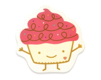 Cupcake Sticker - Vinyl Sticker - Waterproof - Dishwasher-Safe - Laptop Sticker Decal - Gift for Baker - Cupcake Lover - OCSTICK1593