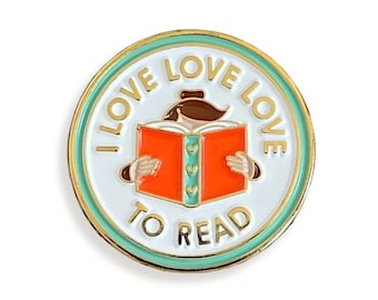 Broche de esmalte "Amo Ler" – Broche de lapela para leitores apaixonados