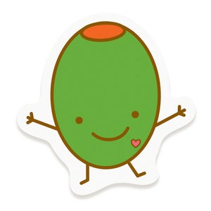 Olive Sticker - Vinyl Sticker - Olive You - Waterproof - Dishwasher-Safe - Laptop Sticker - Decal - Kawaii Olive - Olive Lover - ST4014