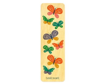 Butterflies Birch Wood Bookmark for Reader, Teacher, Nature Lover