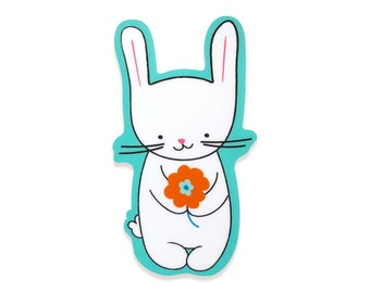 Bunny Sticker - Vinyl Sticker - Waterproof - Dishwasher-Safe - Laptop Sticker - Rabbit Sticker - Easter Basket - Easter Gift - OCSTICK1598