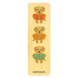 Reading Retriever - Real Wood Bookmark - Golden Retriever Bookmark - Book Lover - Avid Reader - WM2144