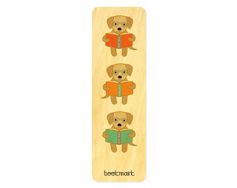 Reading Retriever - Real Wood Bookmark - Golden Retriever Bookmark - Book Lover - Avid Reader - WM2144