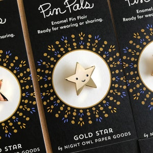 Gold Star Pin Gold Star Enamel Pin Gold Star Lapel Pin Gift for Hero Gift for Student Gift for Teacher Homeschool Prize EP2082 image 4