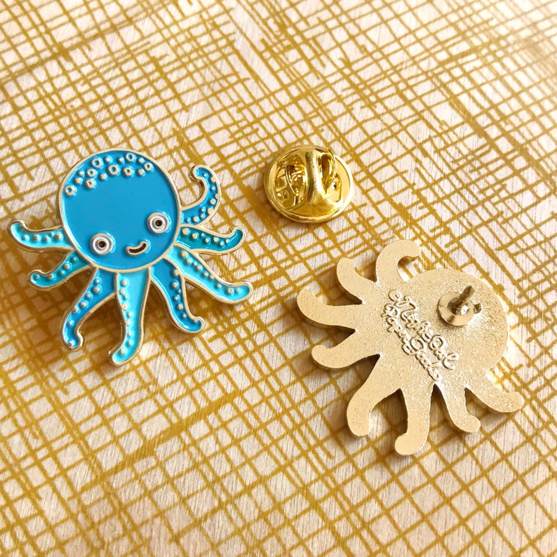 Sea Critters Enamel Pin Gift Set Set of Three Lapel Pins Whale Pin Otter Pin Octopus Pin Tween Gift Stocking Stuffer GS038 image 8