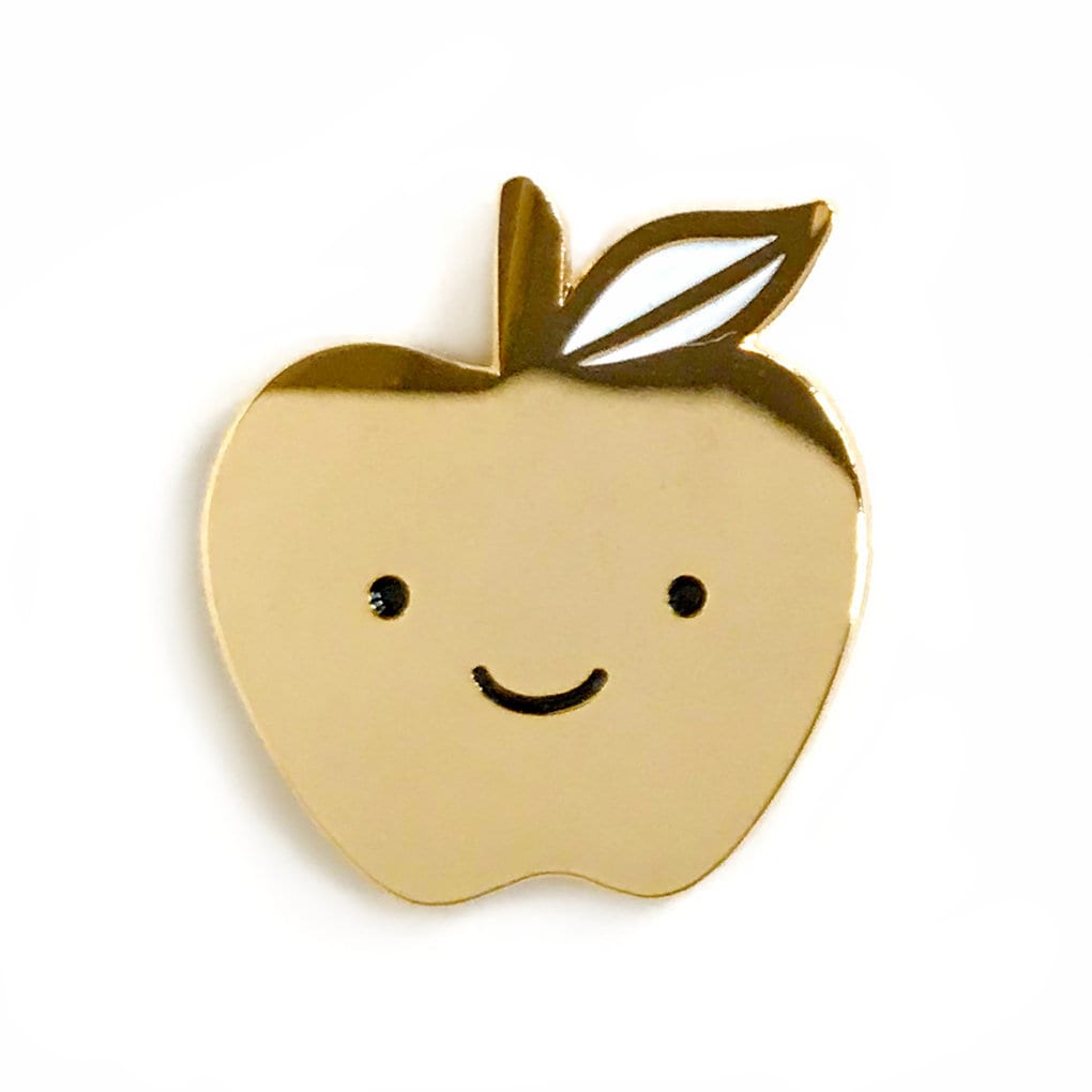 Golden Apple Pin Gold Apple Enamel Pin Gold Apple Lapel Etsy Canada