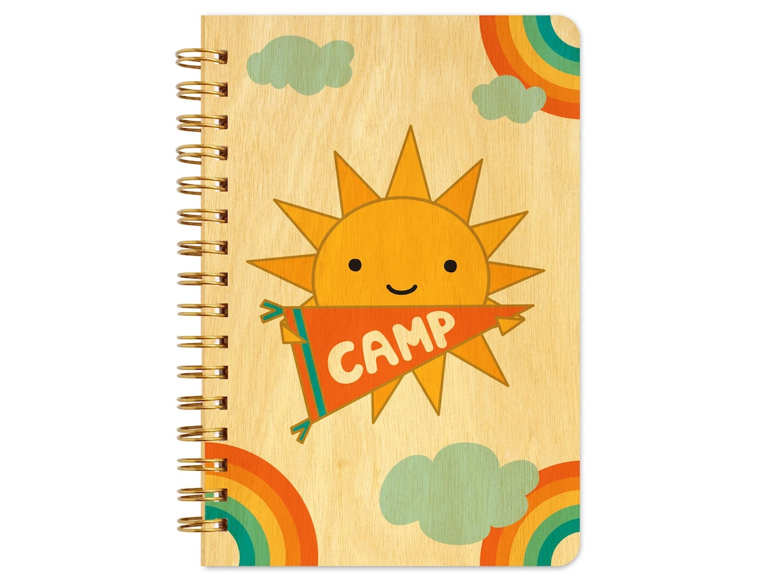 Sunny Camp Pocket-size Notebook – Birch Wood Mini Journal for Campers ...