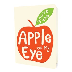 SALE big apple card you're the apple of my eye love card anniversary card valentine letterpress love card LP1532 image 1