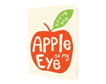 SALE! - big apple card - you're the apple of my eye - love card - anniversary card - valentine - letterpress love card - LP1532