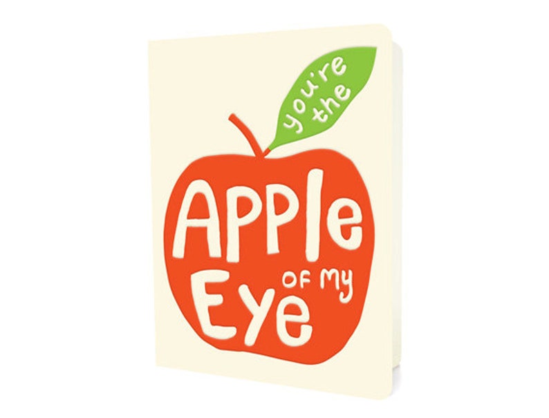 SALE big apple card you're the apple of my eye love card anniversary card valentine letterpress love card LP1532 image 1