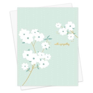 Carte de sympathie en fleurs de cornouiller - carte de sympathie en feuille d'or - belle carte de sympathie - carte de sympathie florale - carte de sympathie de bon goût - OC2704